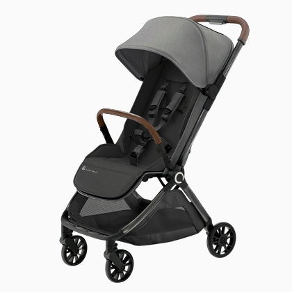 Dark gray baby stroller 